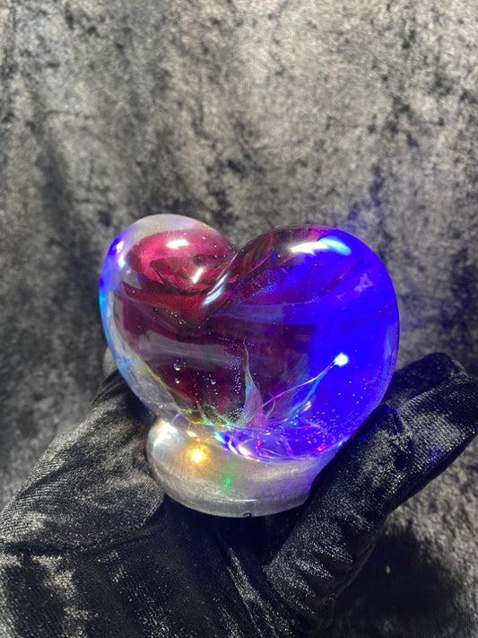 Heart resin Flower/PICTURE Custom display - Lights Optional